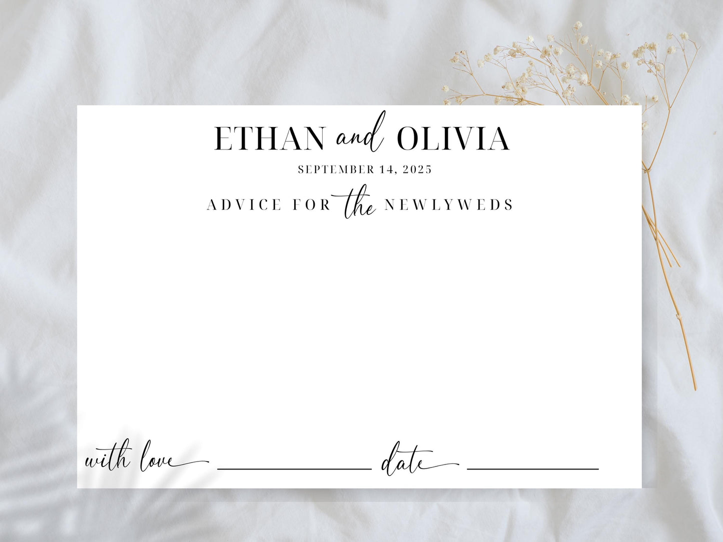 Bridal Shower Advice Cards: 4x6 Printed Keepsakes