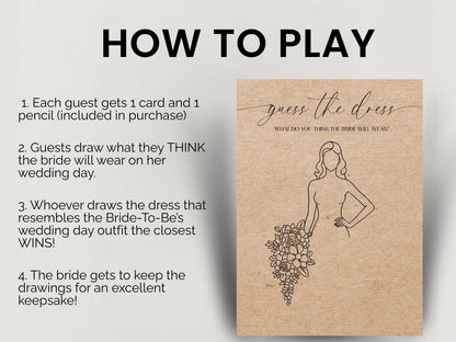 Guess The Dress Bridal Shower Activity - Design 2