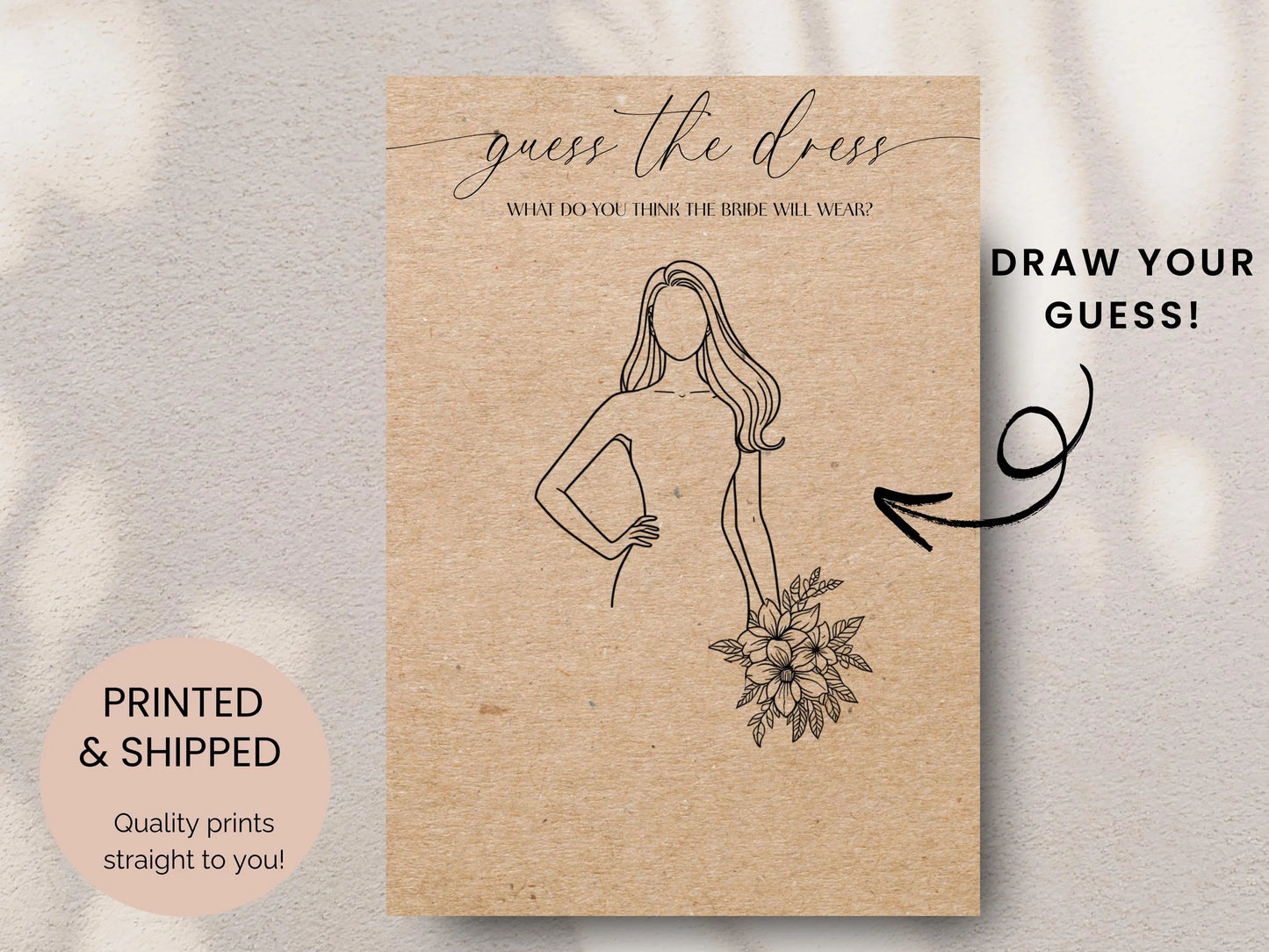 Guess The Dress Bridal Shower Activity - Design 1