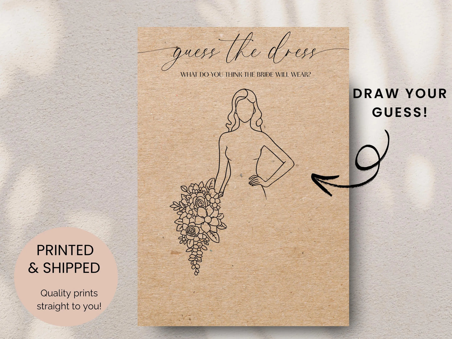 Guess The Dress Bridal Shower Activity - Design 2