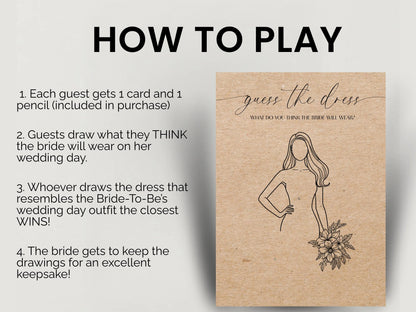 Guess The Dress Bridal Shower Activity - Design 1