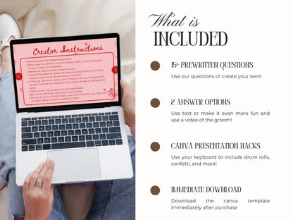Jeopardy Bachelorette Bridal Shower Game - Cowgirl Disco Theme Editable Canva Template