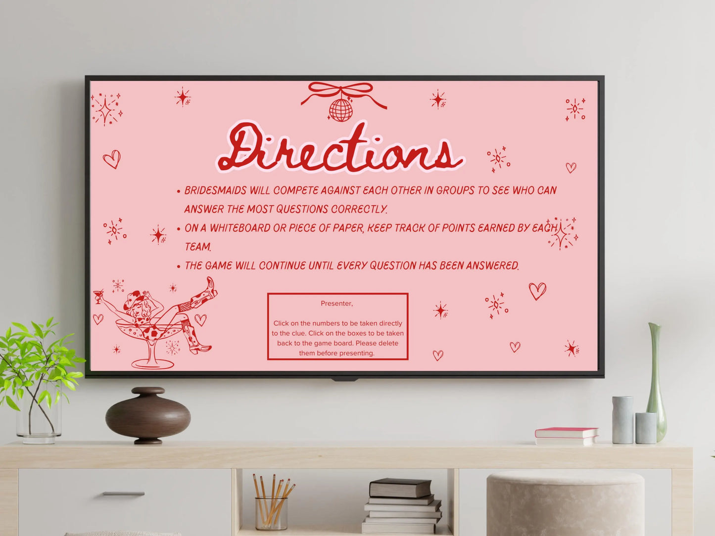 Jeopardy Bachelorette Bridal Shower Game - Cowgirl Disco Theme Editable Canva Template