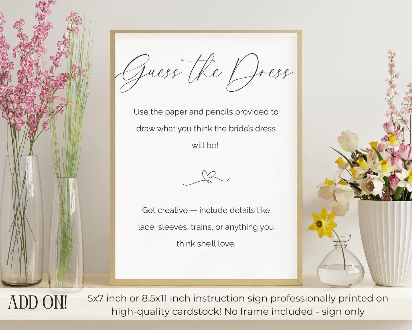 Guess The Dress Bridal Shower Activity - Design 2
