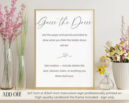 Guess The Dress Bridal Shower Activity - Design 2