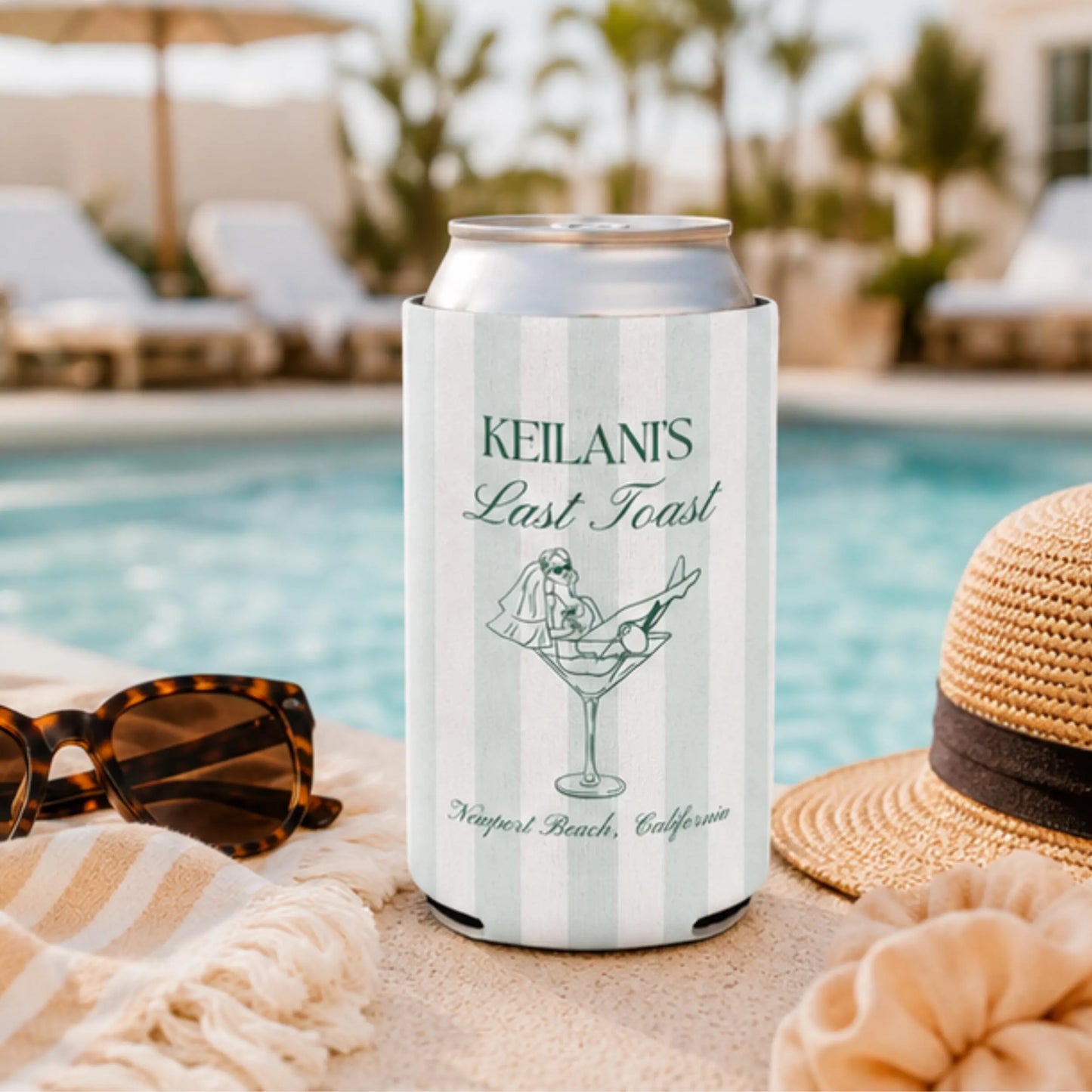 Personalized Bachelorette Can Cooler