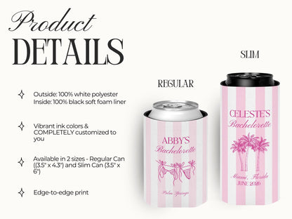 Personalized Bachelorette Can Cooler